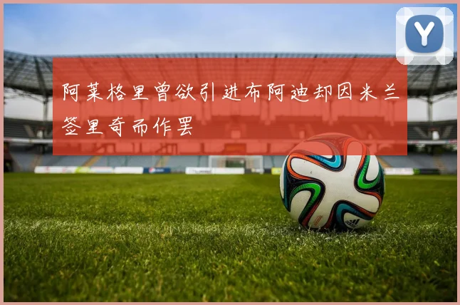 阿莱格里曾欲引进布阿迪却因米兰签里奇而作罢